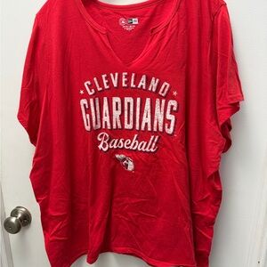 New Era Red Cleveland Guardians Baseball Tee